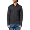 image:imageKARL LAGERFELD Mens 14 Zip Long Sleeve Textured Straight Collar ShirtBlkGrey