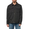 image:imageKARL LAGERFELD Mens Collared Patterned Chest Pockets Relaxed Fit Shirt JacketBlkWht