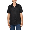 image:imageKARL LAGERFELD Mens Linen Short Sleeve Button Front Woven DressBlack