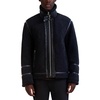 image:imageKARL LAGERFELD Mens Outerwear Banded Collar Faux Shearling Jacket With Leather TrimsBlack