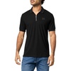 image:imageKARL LAGERFELD Mens Straight Collar Chest Logo 14 Zip Collared PoloBlack