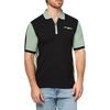 image:imageKARL LAGERFELD Paris Mens Collared Short Sleeve Color Blocking PoloBlackGreen