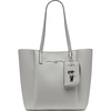 image:imageKARL LAGERFELD Paris Womens Louise Leather Tote Bag with Karl Tag WhiteSilver One Size