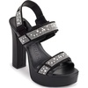 image:imageKARL LAGERFELD Womens Alessia Pearl Studs Platform HeelBlackWhite