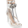 image:imageKARL LAGERFELD Womens Blayze Peep Toe Fashion Heeled BootieClearSilver