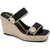 image:imageKARL LAGERFELD Womens Carsen Double Band Espadrille Wedge SandalBlackCream