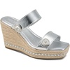 image:imageKARL LAGERFELD Womens Carsen Double Band Espadrille Wedge SandalSilver