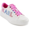 image:imageKARL LAGERFELD Womens Gida Lace Up Studded SneakersWhiteFuschia