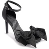 image:imageKARL LAGERFELD Womens Kenz Bow Evening Ankle Strap Heeled SandalsBlack Sparkle