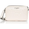 image:imageKARL LAGERFELD Womens Maybelle Quilted Logo CrossbodyWhiteSilver Logo