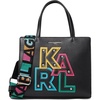 image:imageKARL LAGERFELD Womens Maybelle Satchel With LogoBlackFire Multi