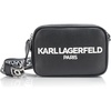 image:imageKARL LAGERFELD Womens Maybelle Solid Crossbody With LogoBlackSilver