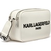 image:imageKARL LAGERFELD Womens Maybelle Solid Crossbody With LogoWinter WhiteCombo