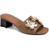 image:imageKARL LAGERFELD Womens Sandreea Block Heeled Sandal With Flower EmbellishmentsTan