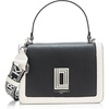 image:imageKARL LAGERFELD Womens Simone Solid Satchel CrossbodyWhiteBlack