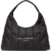 image:imageKARL LAGERFELD Womens Voyage Hobo Bag With LogoBlackGunmetal