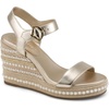 image:imageKARL LAGERFELD womens Calzona Wedge Sandal With Pearl EmbellishmentsWhite Gold