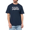 image:imageKarl Lagerfeld Mens Pullover Short Sleeve UNeck Dripping Logo TShirtNavy Blazer