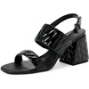 image:imageKarl Lagerfeld Paris womens Sarina Quilted Open Toe Leather Heeled SandalBlack Quilted