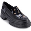 image:imageKarl Lagerfeld Womens Lylah Lug Sole Platform Loafer with PinsBlack