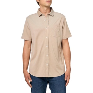 image:imageKARL LAGERFELD Mens Button Front Short Sleeve Chest Pocket Woven DressTan