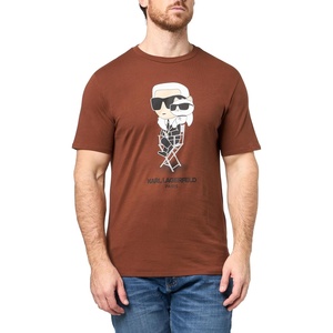 image:imageKARL LAGERFELD Mens Crewneck Short Sleeve Graphic Design TShirtCappucino