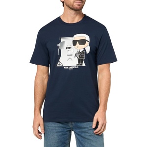 image:imageKARL LAGERFELD Mens Crewneck Short Sleeve Graphic Design TShirtNavy Blazer