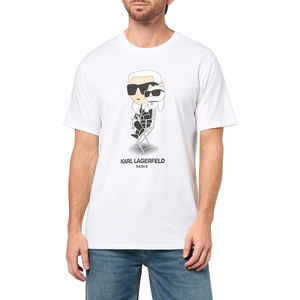 image:imageKARL LAGERFELD Mens Crewneck Short Sleeve Graphic Design TShirtOptic White