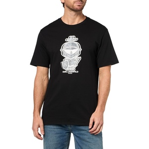 image:imageKARL LAGERFELD Mens Crewneck Short Sleeve Karl Armour Graphic Relaxed Fit TShirtDeep Black