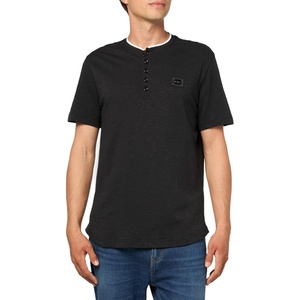 image:imageKARL LAGERFELD Mens Henley Chest Logo Short Sleeve TShirtBlack