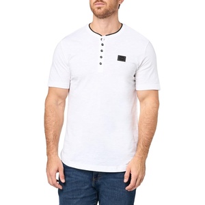 image:imageKARL LAGERFELD Mens Henley Chest Logo Short Sleeve TShirtWhite