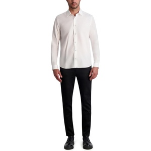 image:imageKARL LAGERFELD Mens Jacquard Tonal Polka Dots Long Sleeve TopWhite
