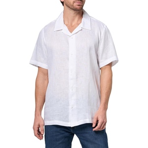 image:imageKARL LAGERFELD Mens Linen Short Sleeve Button Front Woven DressOptic White
