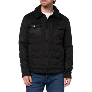 image:imageKARL LAGERFELD Mens Outerwear Faux Suede Trucker JacketBlack