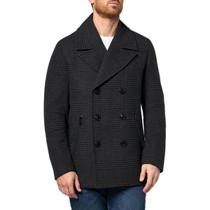 image:imageKARL LAGERFELD Mens Outerwear Plaid PeacoatGrey