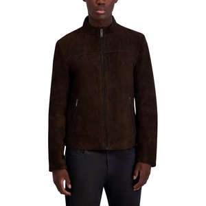 image:imageKARL LAGERFELD Mens Outerwear Suede Stand Collar JacketBrown