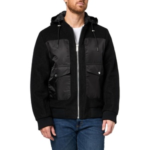 image:imageKARL LAGERFELD Mens Outerwear Wool Zip Front JacketBlack