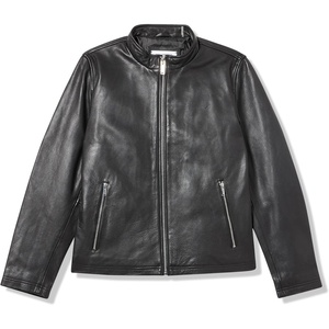 image:imageKARL LAGERFELD Mens Outerwear Zip Front Leather JacketBlack