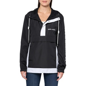 image:imageKARL LAGERFELD Mens Pullover Hooded Arm amp Chest Logo JacketBlackWhite