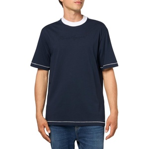 image:imageKARL LAGERFELD Mens Pullover Short Sleeve Embroidered TShirtNavy