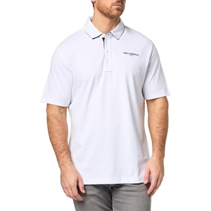 image:imageKARL LAGERFELD Mens Short Sleeve Straight Collar Regular Fit Karl Chest Logo PoloWhite