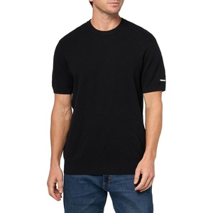 image:imageKARL LAGERFELD Mens Textured Short Sleeve Crewneck SweaterBlack