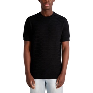 image:imageKARL LAGERFELD Mens Textured Short Sleeve Crewneck SweaterBlack Multi