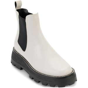 image:imageKARL LAGERFELD PARIS womens Mayde Leather Lugsole Ankle BootSft WtBlk