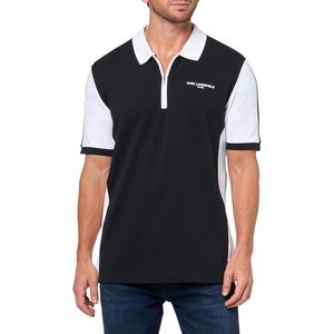 image:imageKARL LAGERFELD Paris Mens Collared Short Sleeve Color Blocking PoloBlack