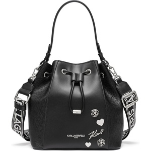 image:imageKARL LAGERFELD Paris Womens Adele Bucket BagBlackSilver