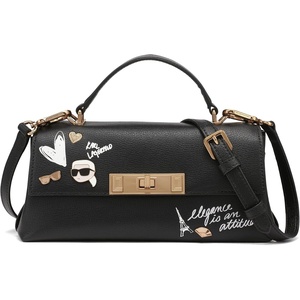 image:imageKARL LAGERFELD Paris Womens Elle In Paris Crossbody BagBlackGold