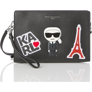 image:imageKARL LAGERFELD Paris Womens Essential CrossbodyBlackPeach