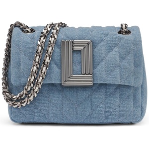 image:imageKARL LAGERFELD Paris Womens Laffayette Leather Crossbody Bag With Chain StrapLight Denim