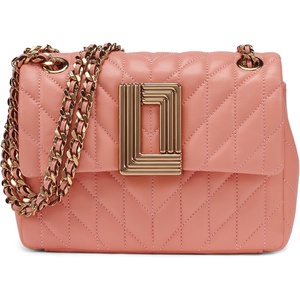 image:imageKARL LAGERFELD Paris Womens Laffayette Leather Crossbody Bag With Chain StrapSun Coral